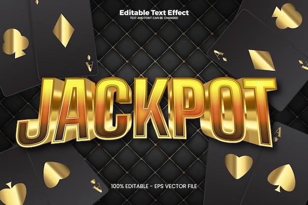 Vector efecto de texto editable jackpot en estilo de tendencia moderna