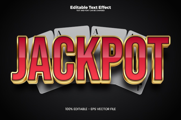 Efecto de texto editable Jackpot en estilo de tendencia moderna
