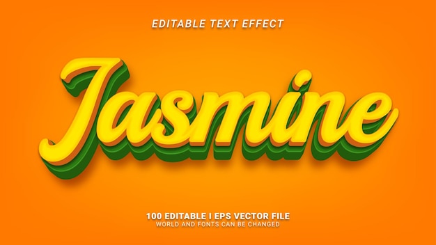 Vector efecto de texto editable jazmín