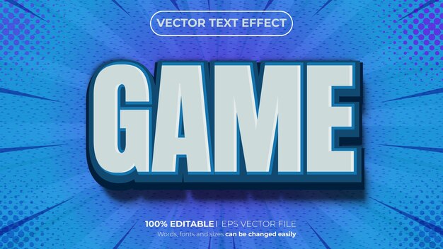 Efecto de texto editable del juego con estilo moderno y simple utilizable para el logotipo o el título de la campaña