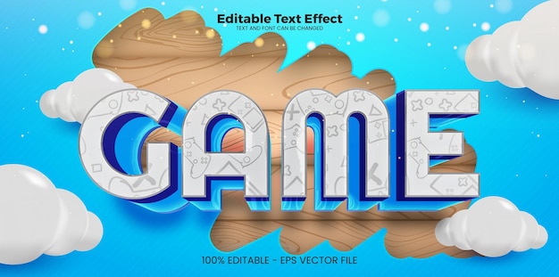 Vector efecto de texto editable del juego en estilo moderno de tendencia.