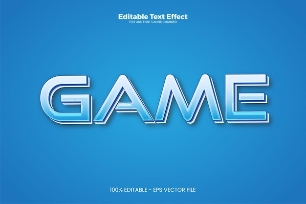Efecto de texto editable del juego en estilo de tendencia moderna.