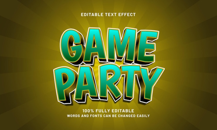 Vector efecto de texto editable para el juego con un estilo de texto de juego y juego