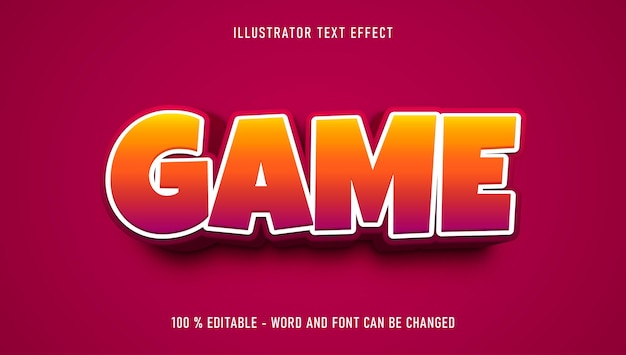 Vector efecto de texto editable del juego