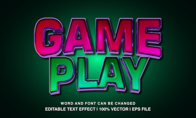 Efecto de texto editable de juego