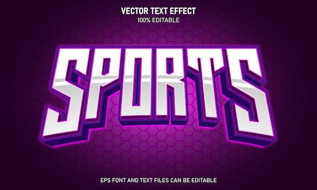 Efecto de texto editable para el jugador de esport púrpura 3D
