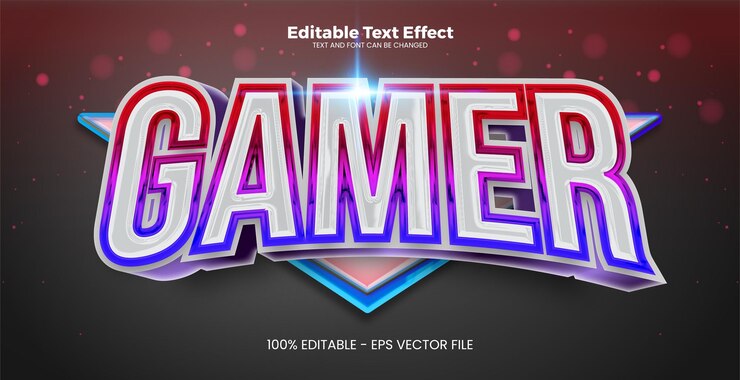 Vector efecto de texto editable para jugadores en estilo de tendencia moderna
