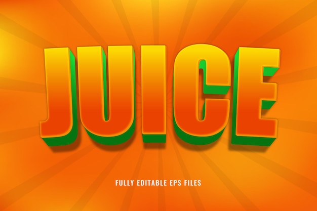 Efecto de texto editable jugo 3d