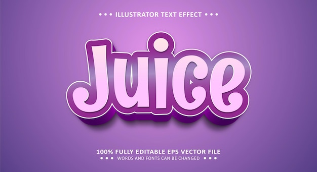 Efecto de texto editable jugo morado estilo 3d