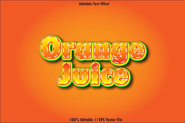 Efecto de texto editable de jugo de naranja