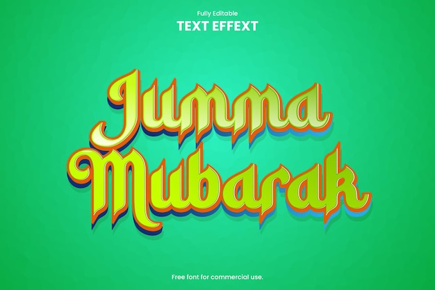 Efecto de texto editable Jumma Mubarak