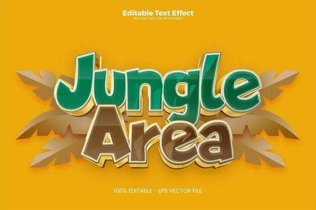 Vector efecto de texto editable jungle area en tendencia moderna