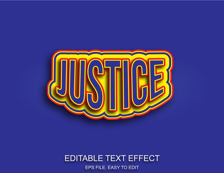 Vector efecto de texto editable de justicia
