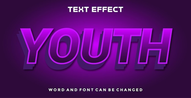 efecto de texto editable juvenil