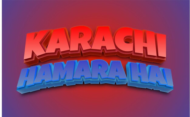Efecto de texto editable Karachi Hamara hai