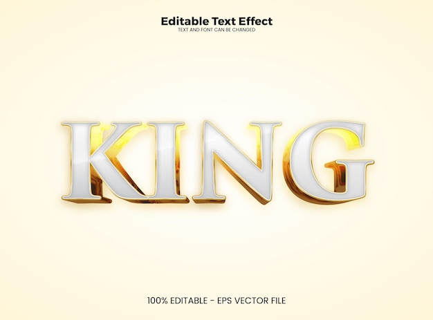 Efecto de texto editable king plantilla de efecto de texto 3d