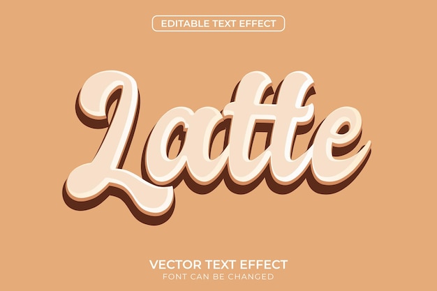 Vector efecto de texto editable latte