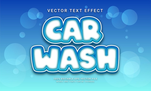 Efecto de texto editable de lavado de coches
