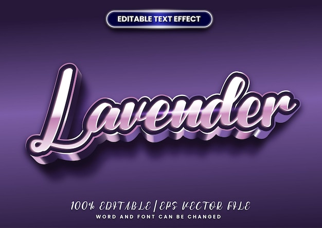 Efecto de texto editable de lavanda estilo de texto de elegancia de color púrpura