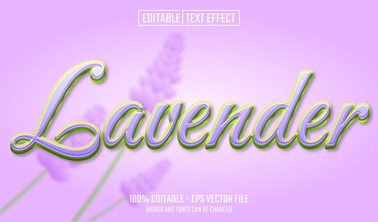 Vector efecto de texto editable de lavanda