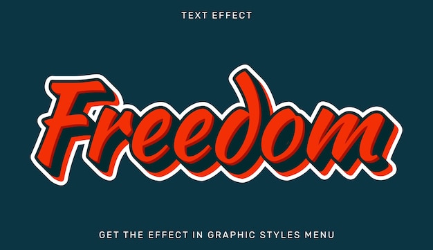 Efecto de texto editable libertad en estilo 3d