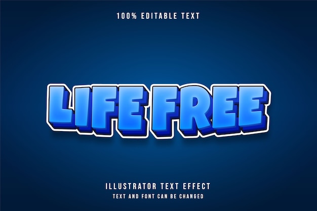 Efecto de texto editable, libre de vida, efecto de estilo de capas cómicas de gradación azul