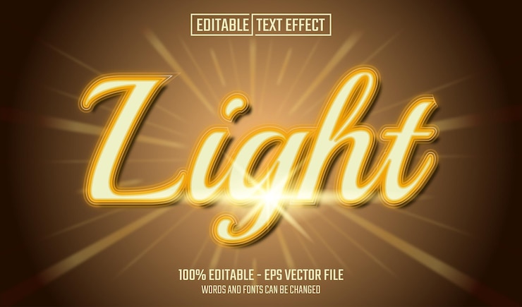 Vector efecto de texto editable ligero