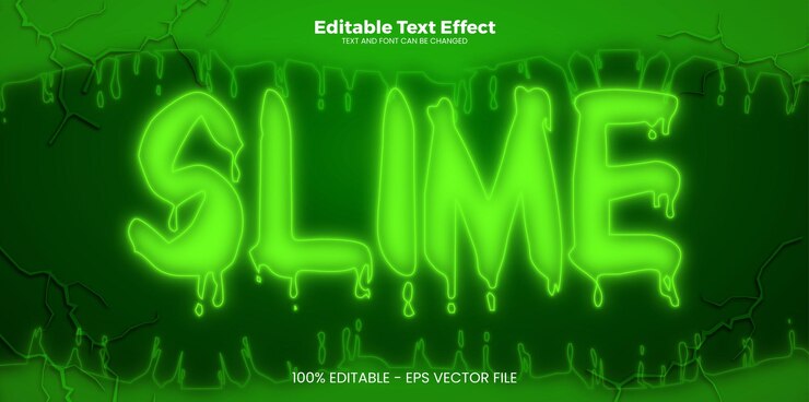 Vector efecto de texto editable de limo en estilo de tendencia moderna