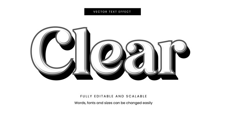 Efecto de texto editable limpio