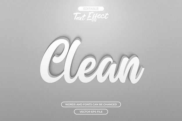 Efecto de texto editable limpio