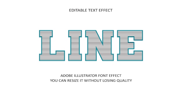 Vector efecto de texto editable en línea