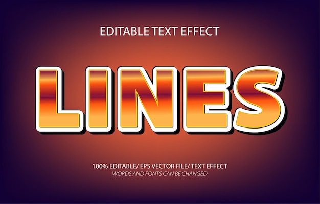 Efecto de texto editable en líneas 3d y estilo de texto editable
