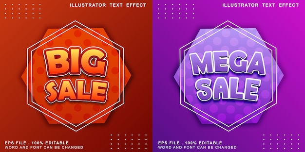 Efecto de texto editable logo banner mega venta