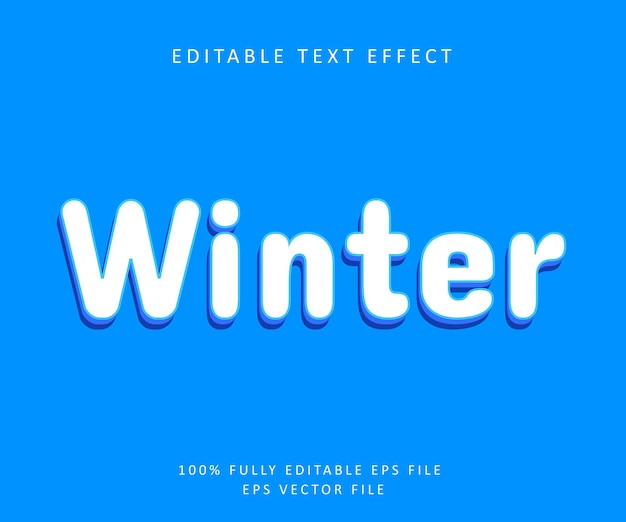 Efecto de texto editable de logotipo de invierno