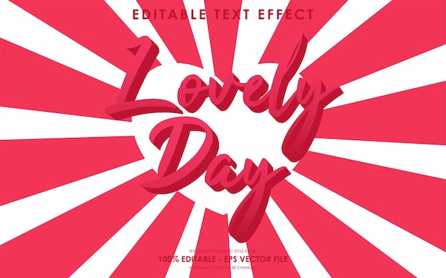 Efecto de texto editable de Lovely Day con un fondo con el tema de Valentine39s