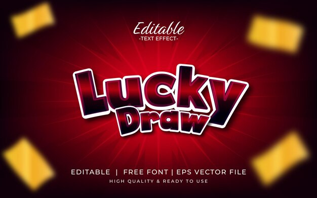 Efecto de texto editable de Lucky Draw