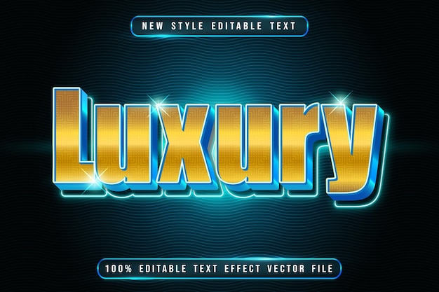 Efecto de texto editable de lujo estilo neón moderno