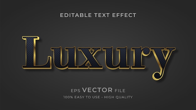 Vector efecto de texto editable de lujo