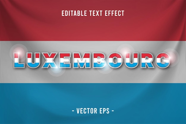 Vector efecto de texto editable de luxemburgo