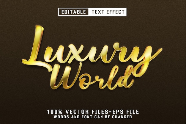 El efecto de texto editable de Luxury World