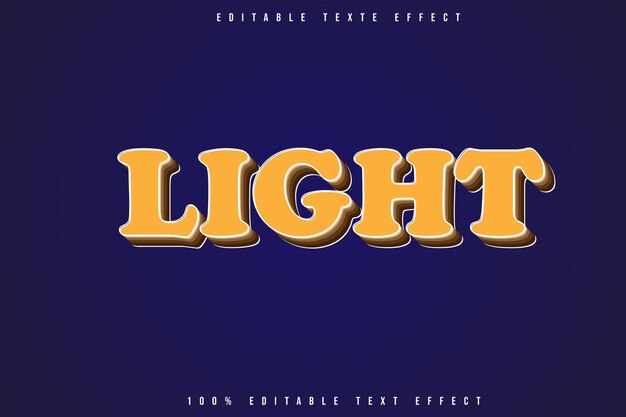 Efecto de texto editable de luz Estilo de dibujos animados en relieve
