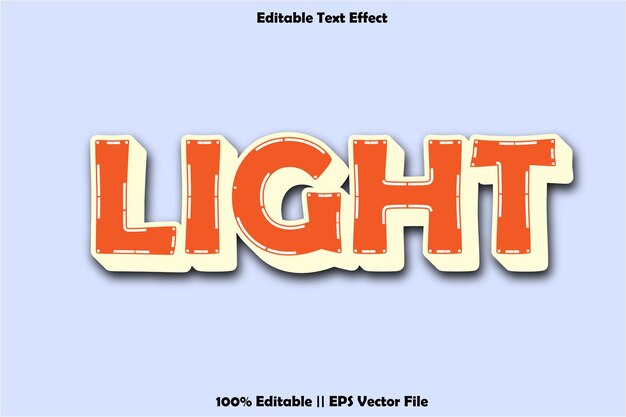 Efecto de texto editable con luz estilo emboss_flat