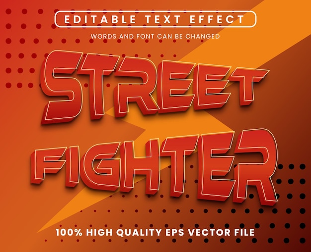 Efecto de texto editable de luz de Street Fighter