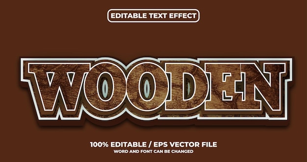 EFECTO DE TEXTO EDITABLE DE MADERA