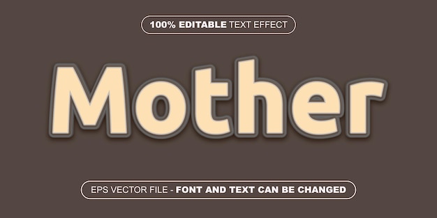 Efecto de texto editable madre 3d
