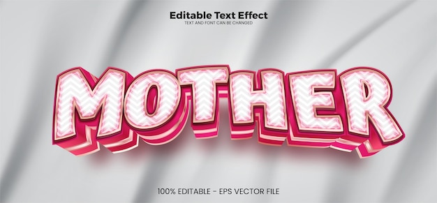 Efecto de texto editable madre en estilo de tendencia moderna.