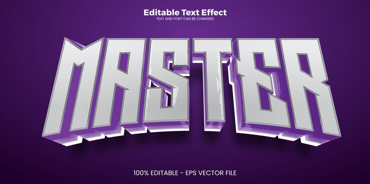 Vector efecto de texto editable maestro en estilo de tendencia moderna