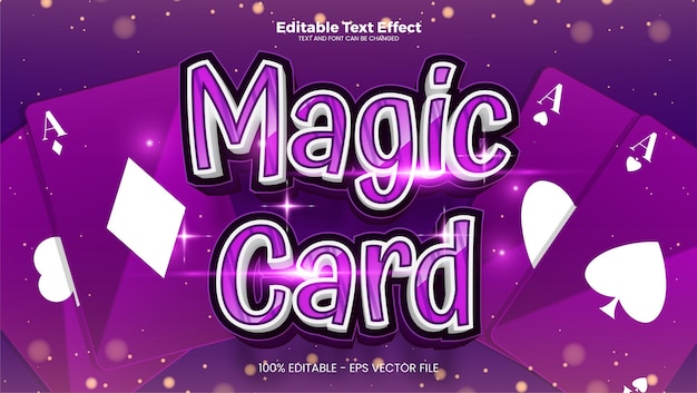 Efecto de texto editable Magic Card en estilo de tendencia moderna
