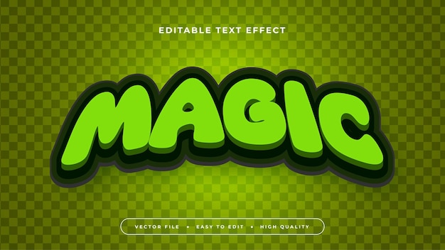 Efecto de texto editable mágico verde