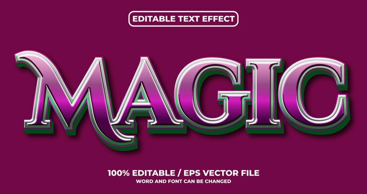 Vector efecto de texto editable mágico